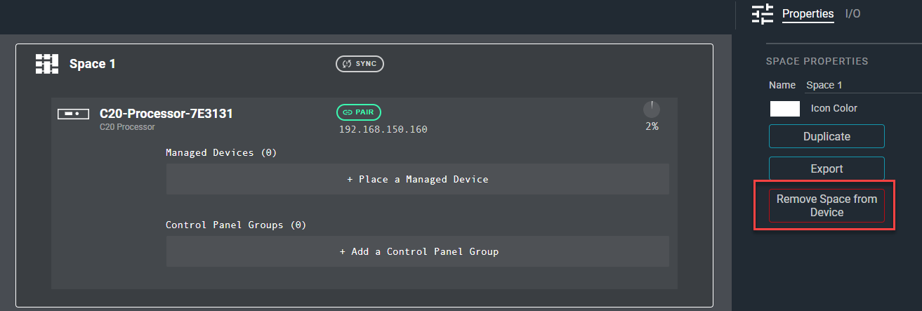 Remove Space from Device
